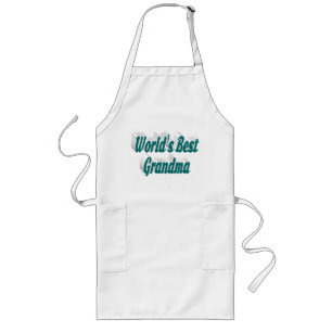 Grandma green typography long apron