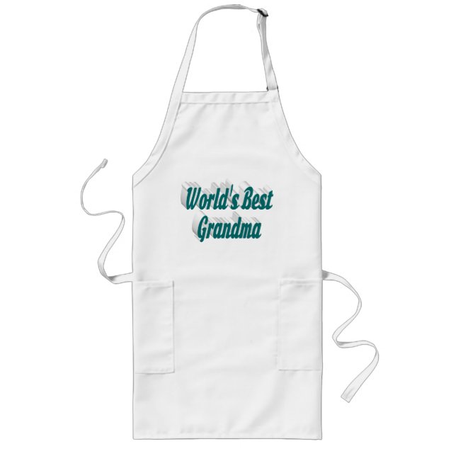 Grandma green typography long apron (Front)