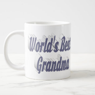Grandma grey half typography Mothers Day Large Coffee Mug
