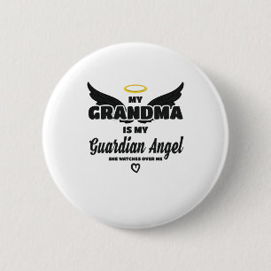 Grandma Guardian Angel Watches Over Me In Memory 6 Cm Round Badge