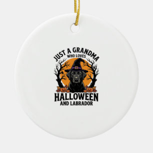 Grandma Halloween Labrador Funny Vintage_1 Ceramic Ornament