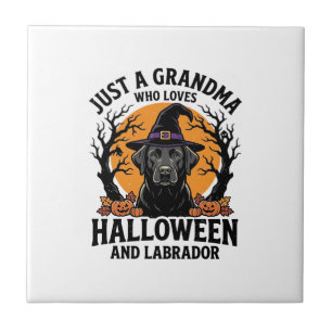 Grandma Halloween Labrador Funny Vintage_1 Ceramic Tile