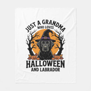 Grandma Halloween Labrador Funny Vintage_1 Fleece Blanket