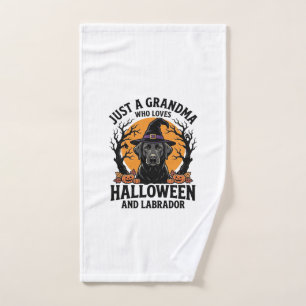 Grandma Halloween Labrador Funny Vintage_1 Hand Towel