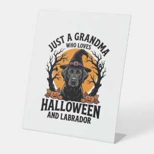 Grandma Halloween Labrador Funny Vintage_1 Pedestal Sign
