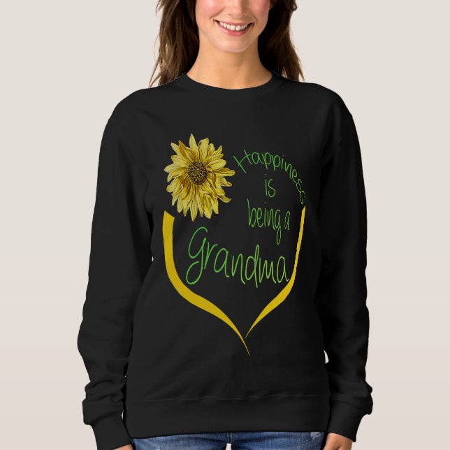 Grandma   Happiness Is Being A Grandma  Sunflower Sweatshirt (Front)