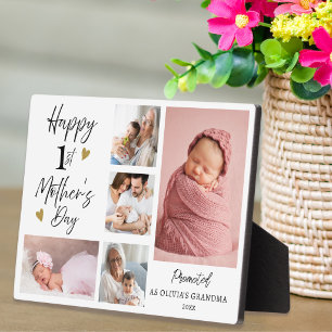 Grandma Happy 1st Mother's Day 5 Photo College   Plaque