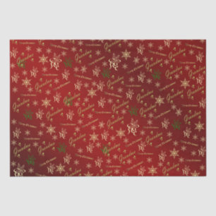 grandma happy christmas text in red and gold pape tissue paper