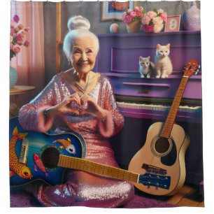 Grandma Heart Hands Shower Curtain