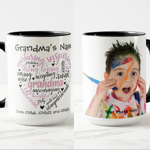 Grandma Heart Nurturing Beloved Customizable Photo Mug