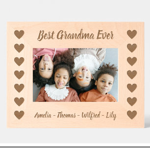 Grandma Heart Pattern Custom wooden photo frame