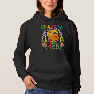 Grandma Hen Cute Flowers Hen Leopard Rainbow Mothe Hoodie
