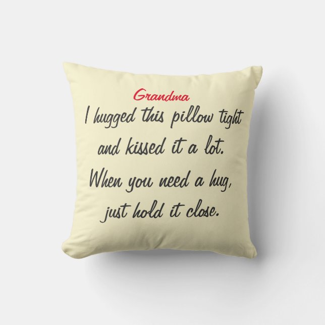 Grandma Hug Pillow: A Soft and Comforting Embrace Cushion (Front)