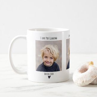 Grandma I love You 3 Photo Elegant Simple Coffee Mug