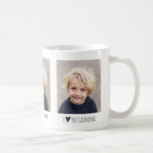 Grandma I love You 3 Photo Elegant Simple Coffee Mug