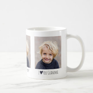 Grandma I love You 3 Photo Elegant Simple Coffee Mug