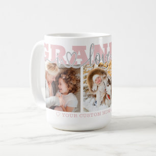 GRANDMA I Love You 3 Photos Pink Coffee Mug