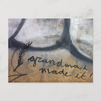 grandma, i made it! graffiti postcard