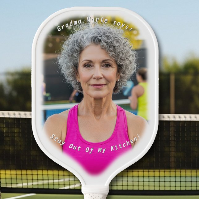 Grandma Image with Kitchen Saying Pickleball Paddle (Creator Uploaded)
