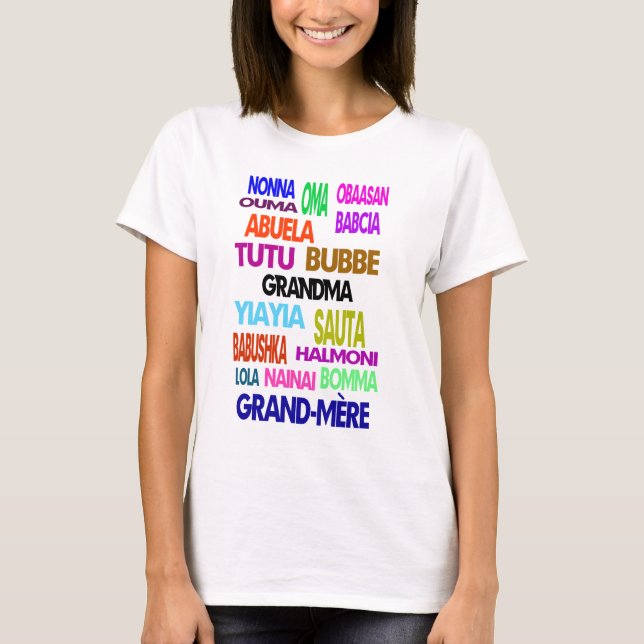 Grandma in Different Languages T-Shirt (Front)