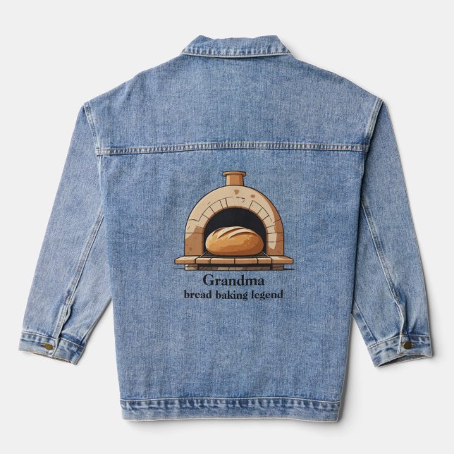 Grandma is a bread baking legend denim jacket (Back)