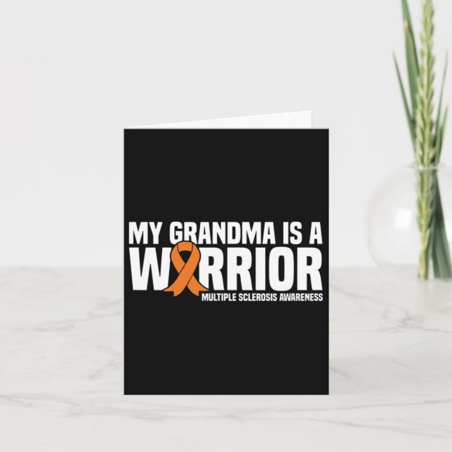 Grandma Is A Warrior Ms Multiple Sclerosis Awarene Card (Front)