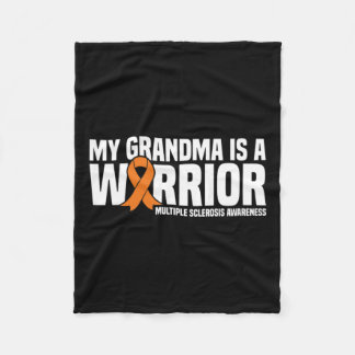 Grandma Is A Warrior Ms Multiple Sclerosis Awarene Fleece Blanket