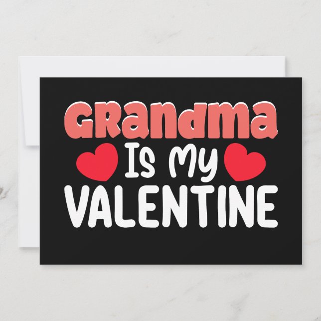 Grandma Is My Valentine Day Family Son Daughter Invitation (Front)