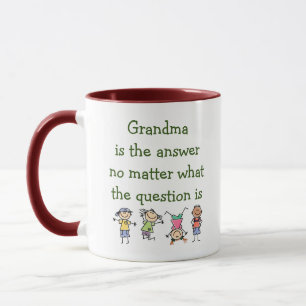 Grandma is the Answer Fun Kids Mug