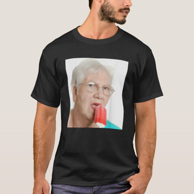 Grandma Just Lick It Grandma Licks Ice Cream Meme  T-Shirt (Front)