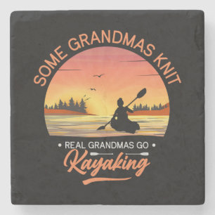 Grandma Kayaking Stone Coaster
