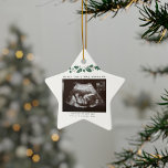 Grandma Keepsake Christmas Pregnancy Announcement Ceramic Ornament<br><div class="desc">It's always a good time to share this exciting news with your nearest and dearest. Perfect Christmas gift idea for the grandma to be with ultrasound photo. Customise this unique announcement display, add your details and let everyone know about this special news. Great gift for new parents and baby showers....</div>