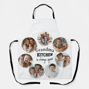 Grandma kitchen is always open collage photos apron