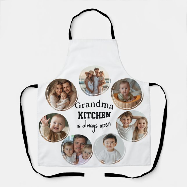 Grandma kitchen is always open collage photos apron (Front)