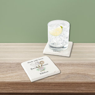 Grandma Kitchen Made With Love Personalized Stone Coaster