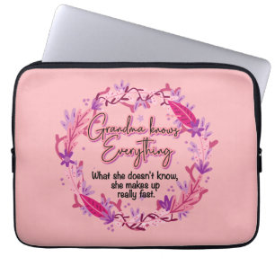 Grandma Knows Everything Laptop Sleeve