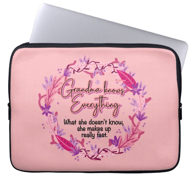 Grandma Knows Everything Laptop Sleeve (Front)
