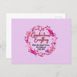 Grandma Knows Everything Postcard