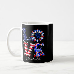Grandma Life 4th Of July Love Sunflower American F Coffee Mug