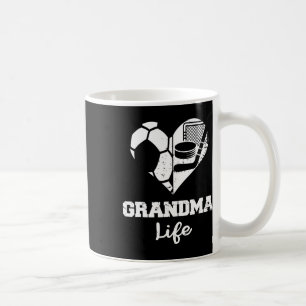 Grandma Life Heart Funny Soccer Hockey Grandma  Coffee Mug