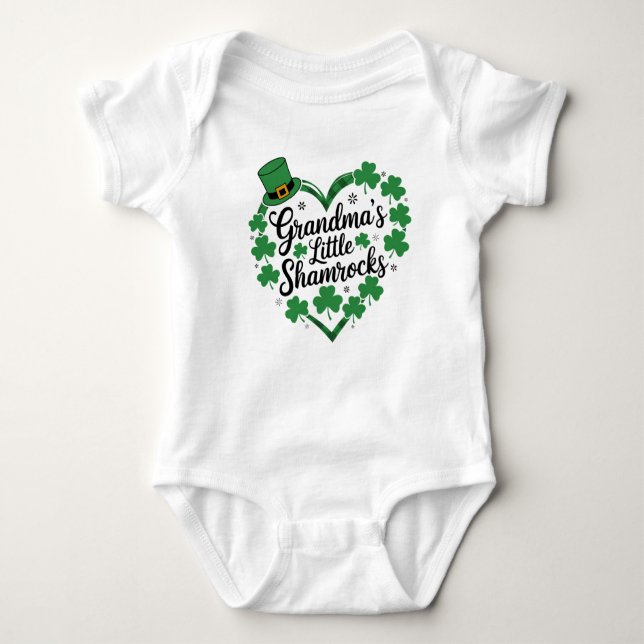 Grandma Little Shamrock  Baby Bodysuit (Front)