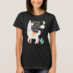 Grandma Llama Needs A Drama Animal Cute Llama T-Shirt