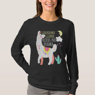Grandma Llama Needs A Drama Animal Cute Llama T-Shirt