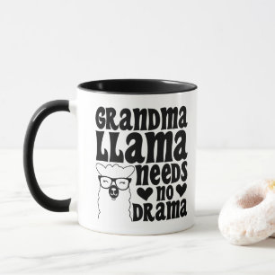 Grandma Llama Needs No Drama Cute Granny Humourous Mug