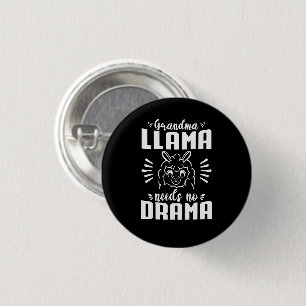 Grandma Llama Needs No Drama Cute Llama Birthday 3 Cm Round Badge