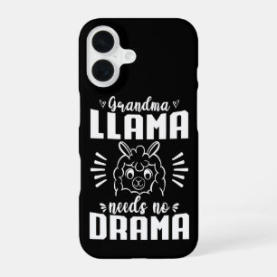 Grandma Llama Needs No Drama Cute Llama Birthday iPhone 16 Case