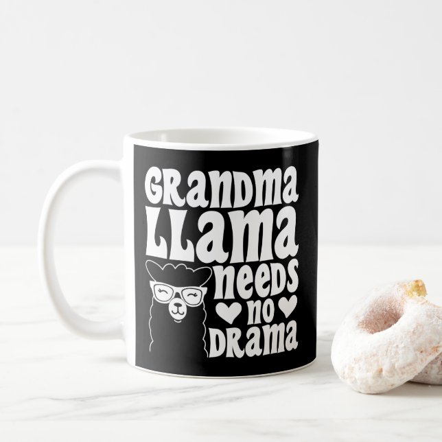 Grandma Llama Needs No Drama Mother's Day Coffee Mug (With Donut)
