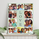 Grandma Love 10 Photo Collage Sage Green Faux Canvas Print<br><div class="desc">A modern sage green photo collage faux canvas print to celebrate the best grandma ever. Personalise with 10 photos of her grandchildren,  children and other family members. "LOVE" is written in the middle in an elegant font.</div>