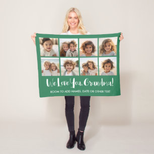 Grandma Love - 8 Photo Collage - Custom Fleece Blanket