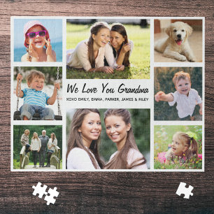 Grandma Love You Personalised Photo Collage Jigsaw Puzzle